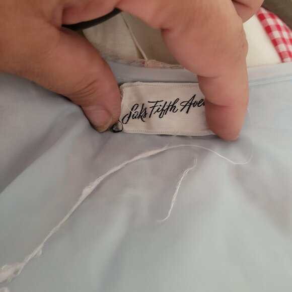 Saks Fifth Avenue Blue and Pink Lace Dressing Gown - Picture 2 of 7